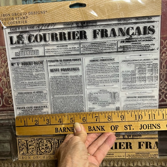 Iron Orchid Designs ..Le Courrier Decor Stamp -& Storage Envelope - Picture 7 of 9